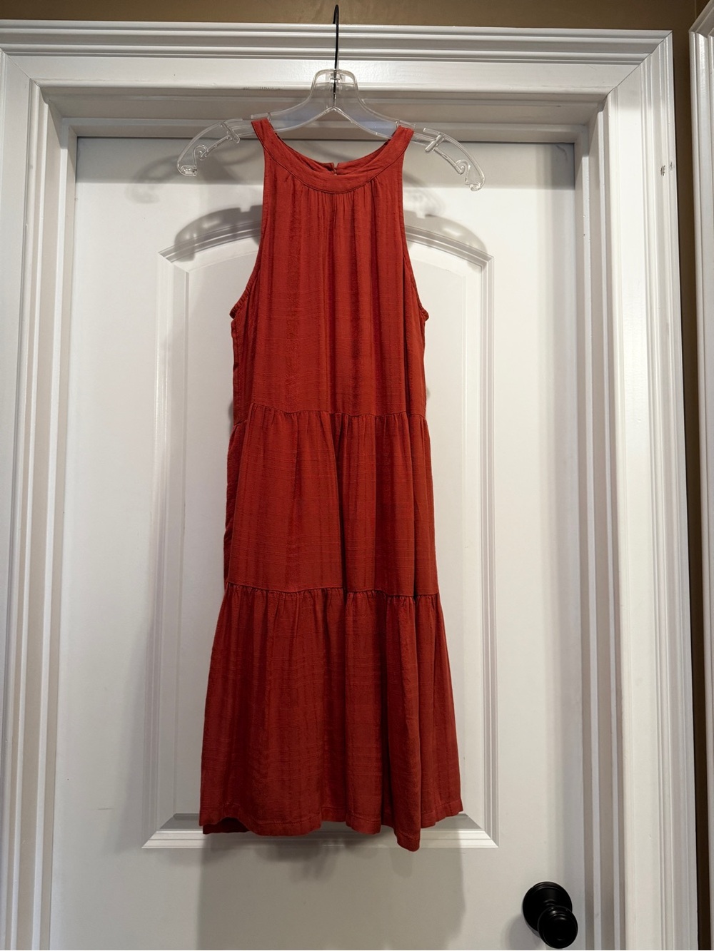 Old Navy Rust Red Tiered Midi Dress